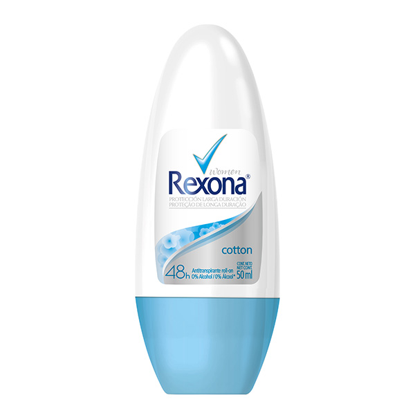 Desodorante Antitranspirante Rexona Feminino Roll On Cotton Dry 50ml