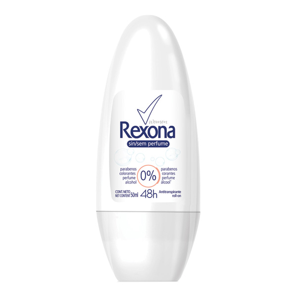 Desodorante Roll On Rexona sem Perfume com 50 ml