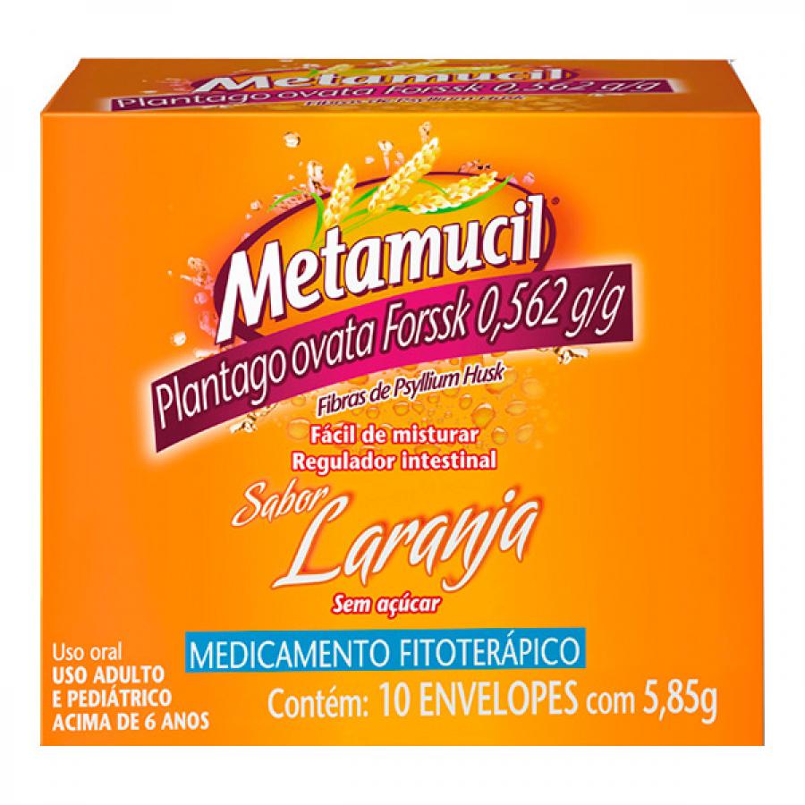 METAMUCIL LARANJA SEM AÇÚCAR COM 10 ENVELOPES