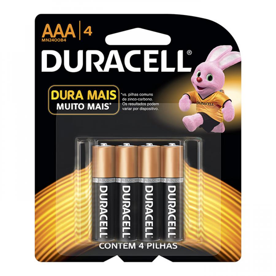 PILHA DURACELL AAA COM 4 UNIDADES