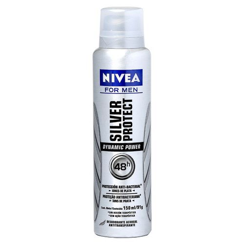 Desodorante Antitranspirante Aerosol Men Active Dry Silver 48h Nivea 150ml