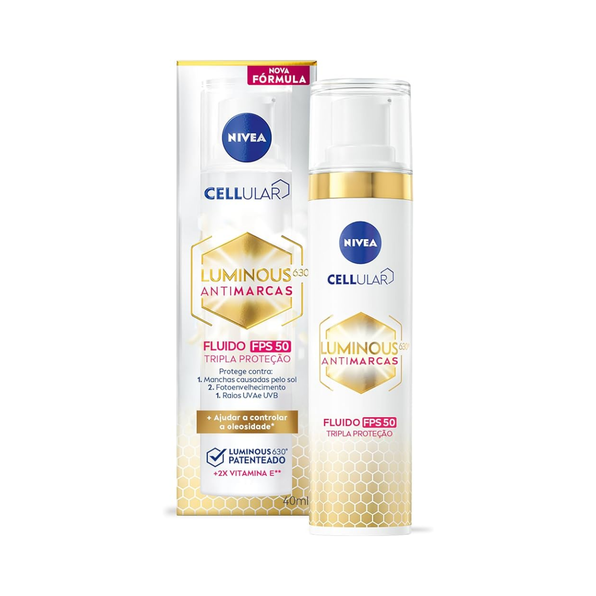 Creme Facial Clareador Nivea Cellular Luminous FPS 50 com 40mL