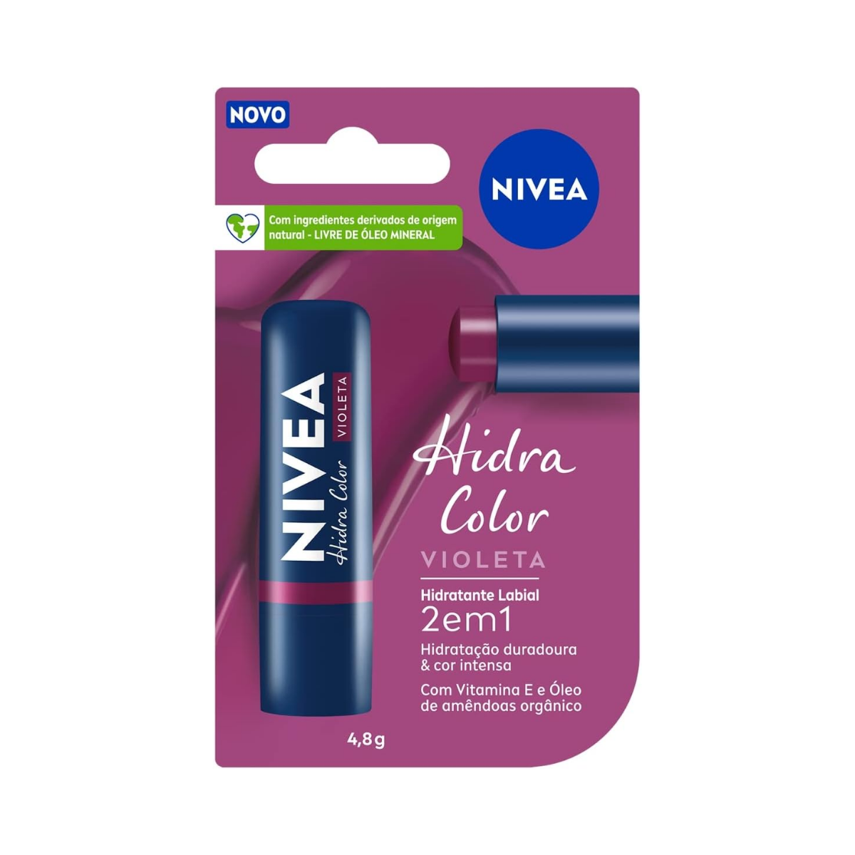 Hidratante Labial Hidra Color 2 em 1 Violeta Nivea 4,8g