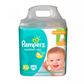 Fralda Pampers Confort Sec XG 62 Unidades