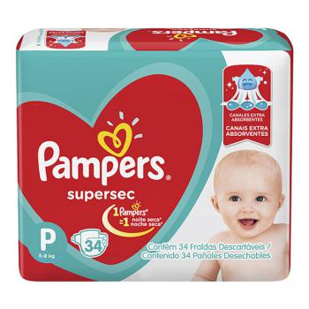 Fralda Pampers Supersec P com 34 unidades