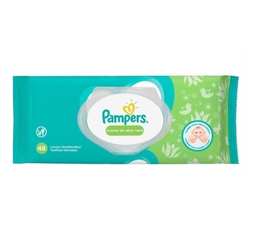 Lenco Umedecido Pampers Aroma de Aloe Vera 48 Unidades