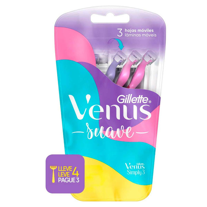 Gillette Venus Suave Sensitive Depilador Descartavel 4 unidades