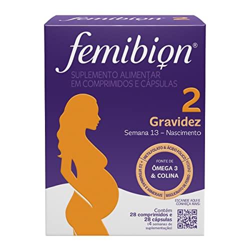 Femibion 2 - Gravidez (Semana 13-Nascimento), caixa com 28 comprimidos e 28 capsulas