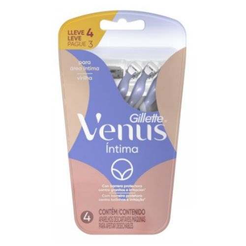 Aparelho de Depilar Descartavel Gillette Venus Intima 4 Unidades