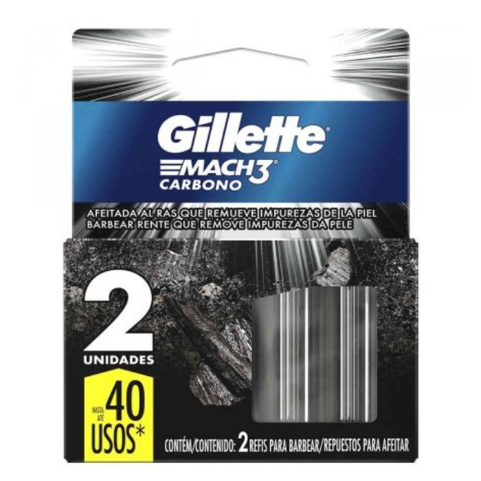 Refil para Aparelho de Barbear Gillette Mach3 Carbono 2 cargas