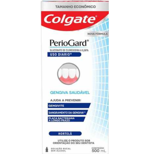 Solucao Bucal Colgate PerioGard sem alcool, hortela e menta, 500mL