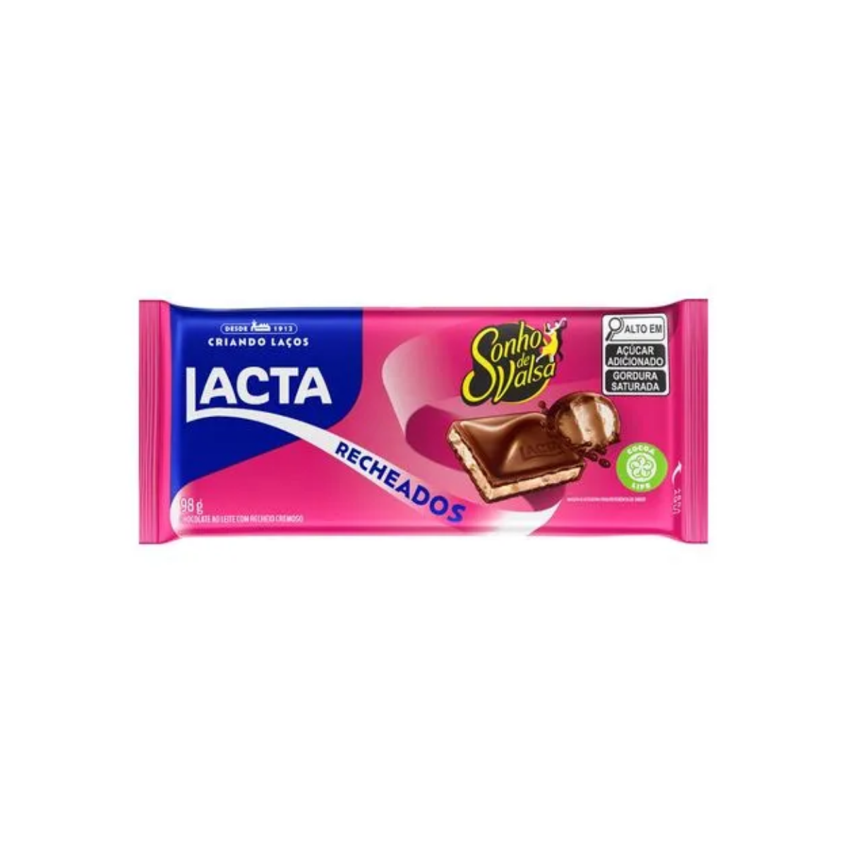 Chocolate ao Leite Lacta Com Recheio Sonho de Valsa 98G