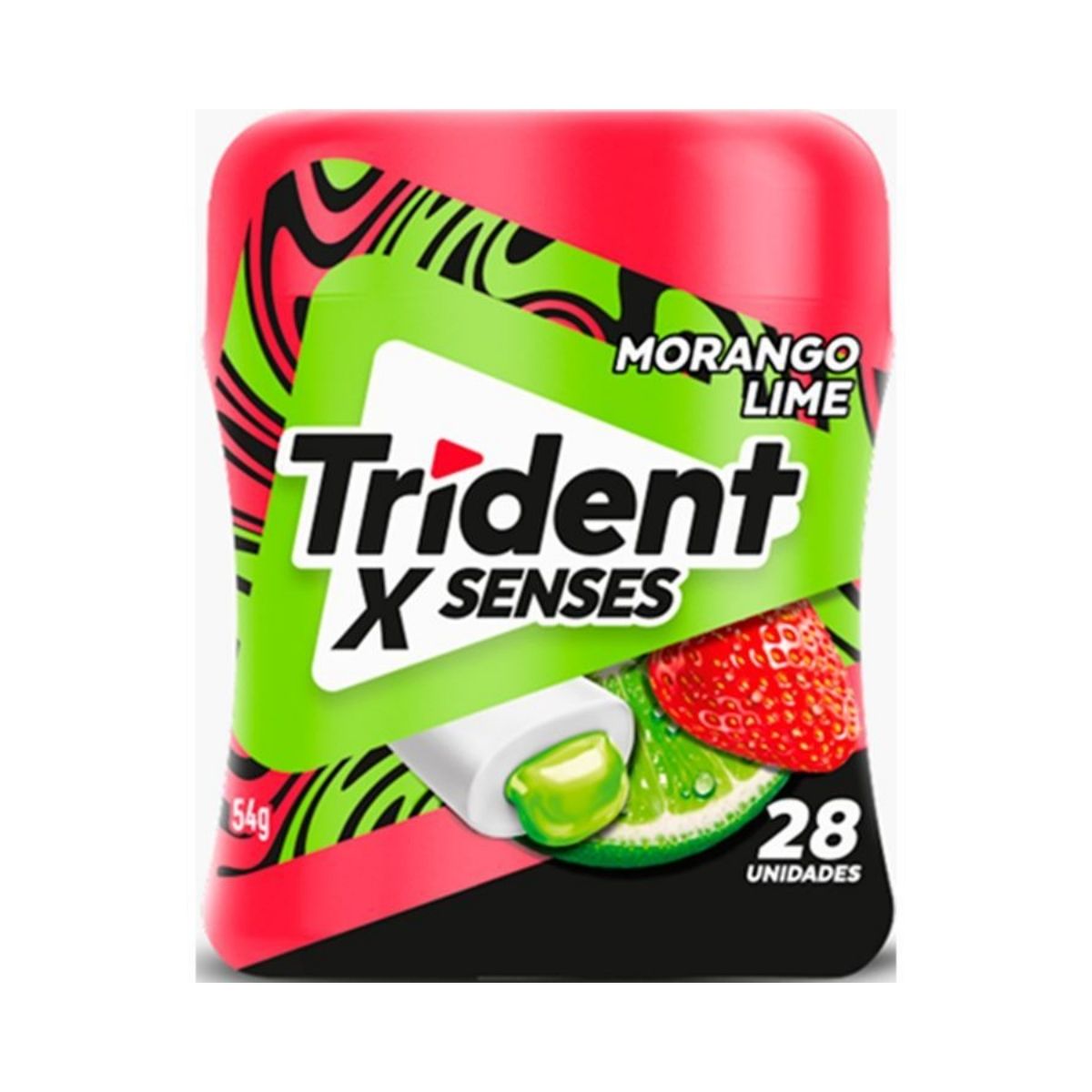 Goma de Mascar Trident Xsenses Morango Lime Pote 54G