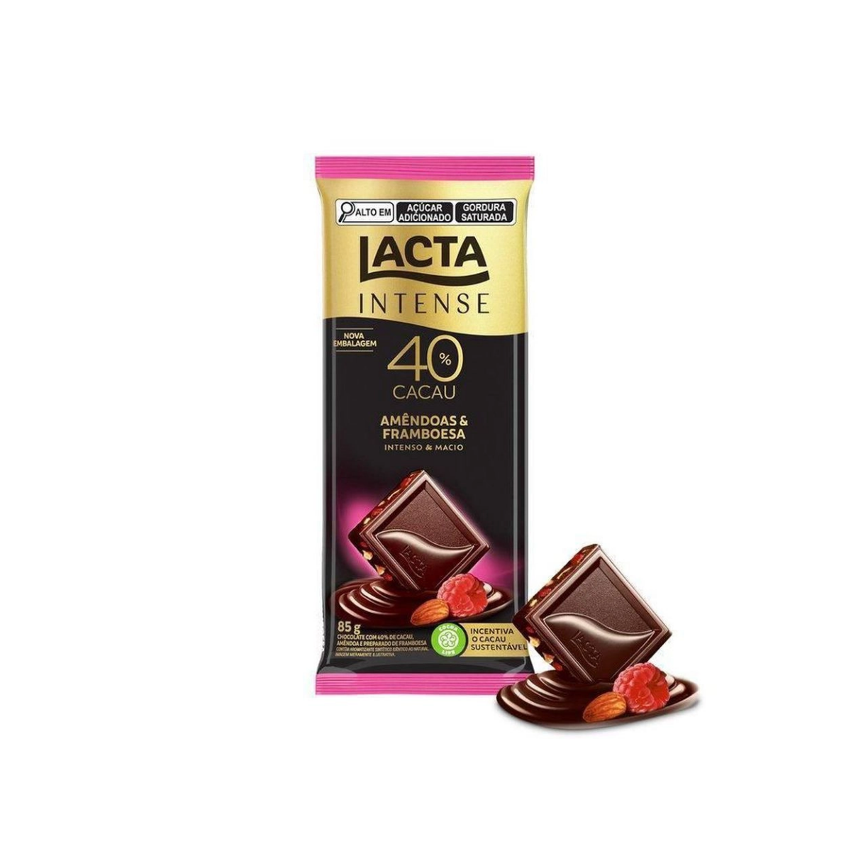 Chocolate Lacta Intense Nuts Amêndoas E Framboesa Mondelez 85g