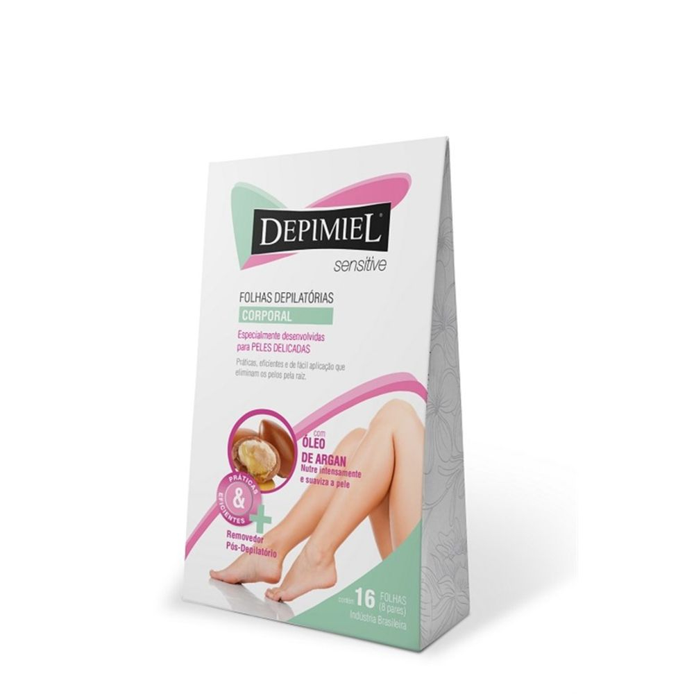 Folhas Depilatórias Corporal Sensitive Depimiel Óleo de Argan