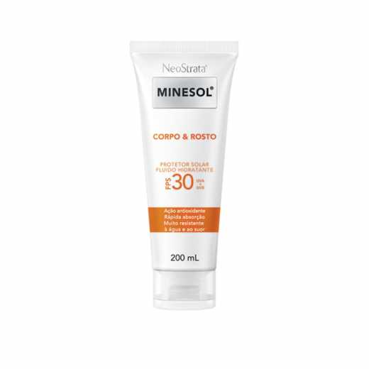 Protetor Solar Fluido Hidratante NeoStrata Minesol Corpo & Rosto FPS30 200ml