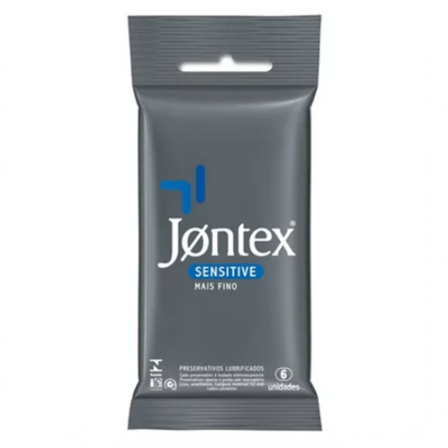 PRESERVATIVO JONTEX SENSITIVE COM 6 UNIDADES