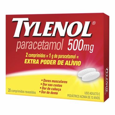 Tylenol 500mg com 20 Comprimidos