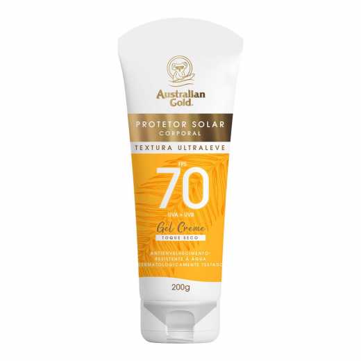 Protetor Solar Corporal Australian Gold Toque Seco FPS 70, gel creme com 200g