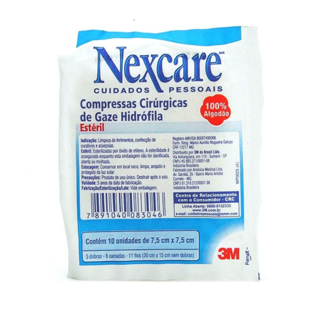 Compressa de Gaze Nexcare Esteril 10 Unidades