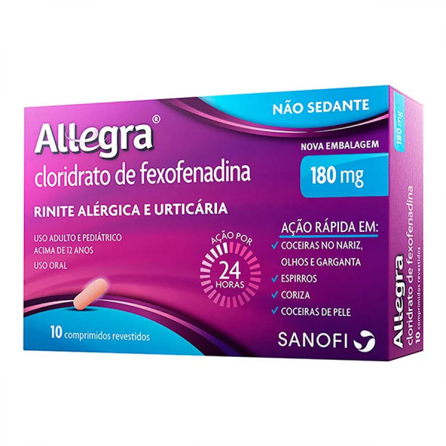 Allegra Sanofi 180mg 10 Comprimidos