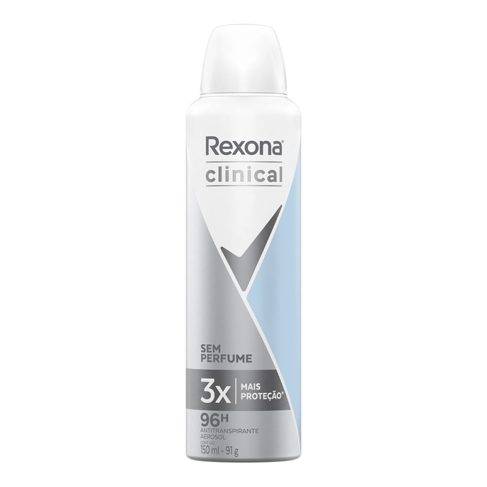 Desodorante Masculino Rexona Men Clinical sem perfume, aerossol,150mL