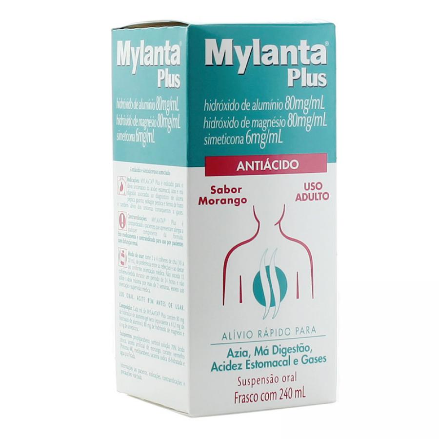 Mylanta plus suspensao sabor morango com 240ml