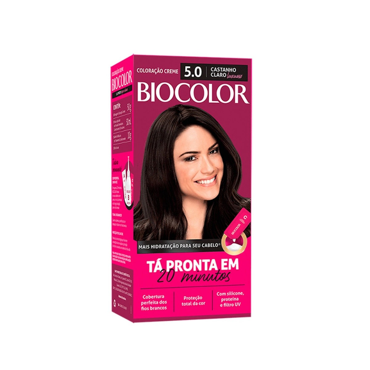 Tintura Creme Biocolor mini, nº 5.0 castanho claro luxuoso