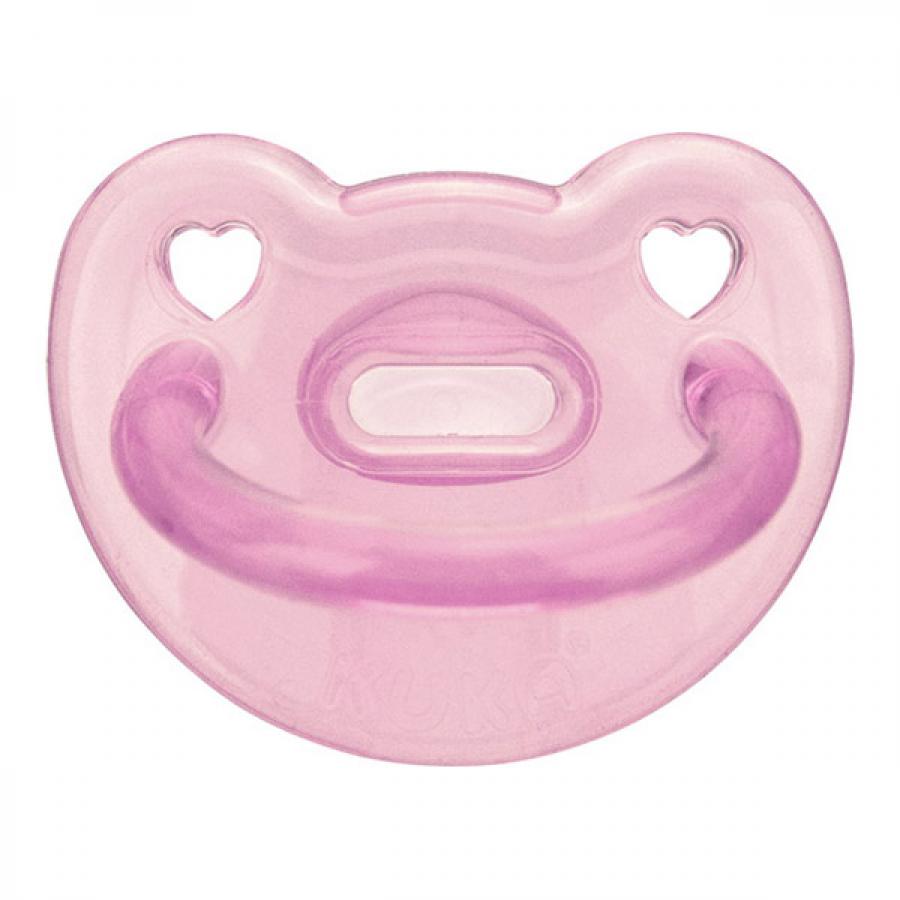 Chupeta Kuka Soft Orto 6+ meses, rosa com 1 unidade