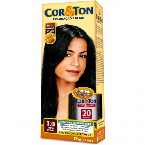 Tintura Cor&Ton 1.0 Preto Azulado 135g