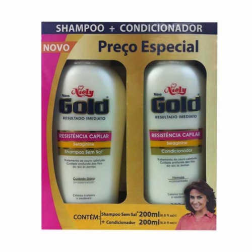 Shampoo + Condicionador Niely Gold Resistencia Capilar 200ml