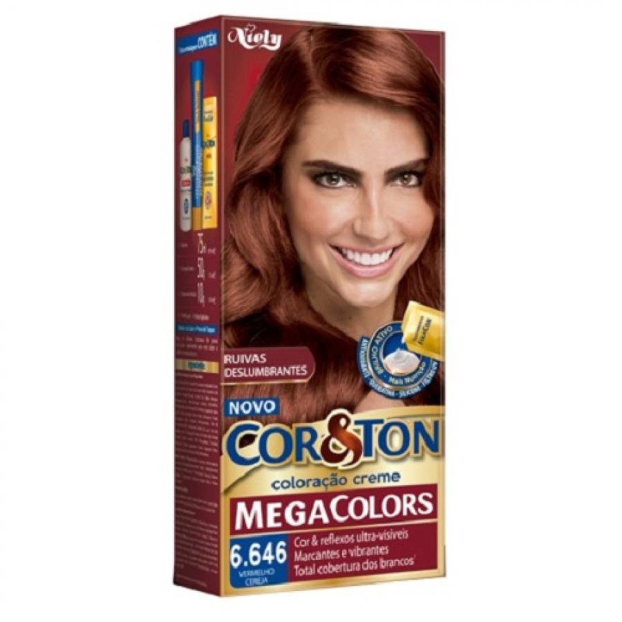 Tintura Cor e Ton Mega Colors 6.646 Vermelho Cereja 135g