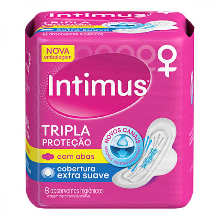 Absorvente Intimus Tripla Protecao Extra Suave com Abas  8 unidades