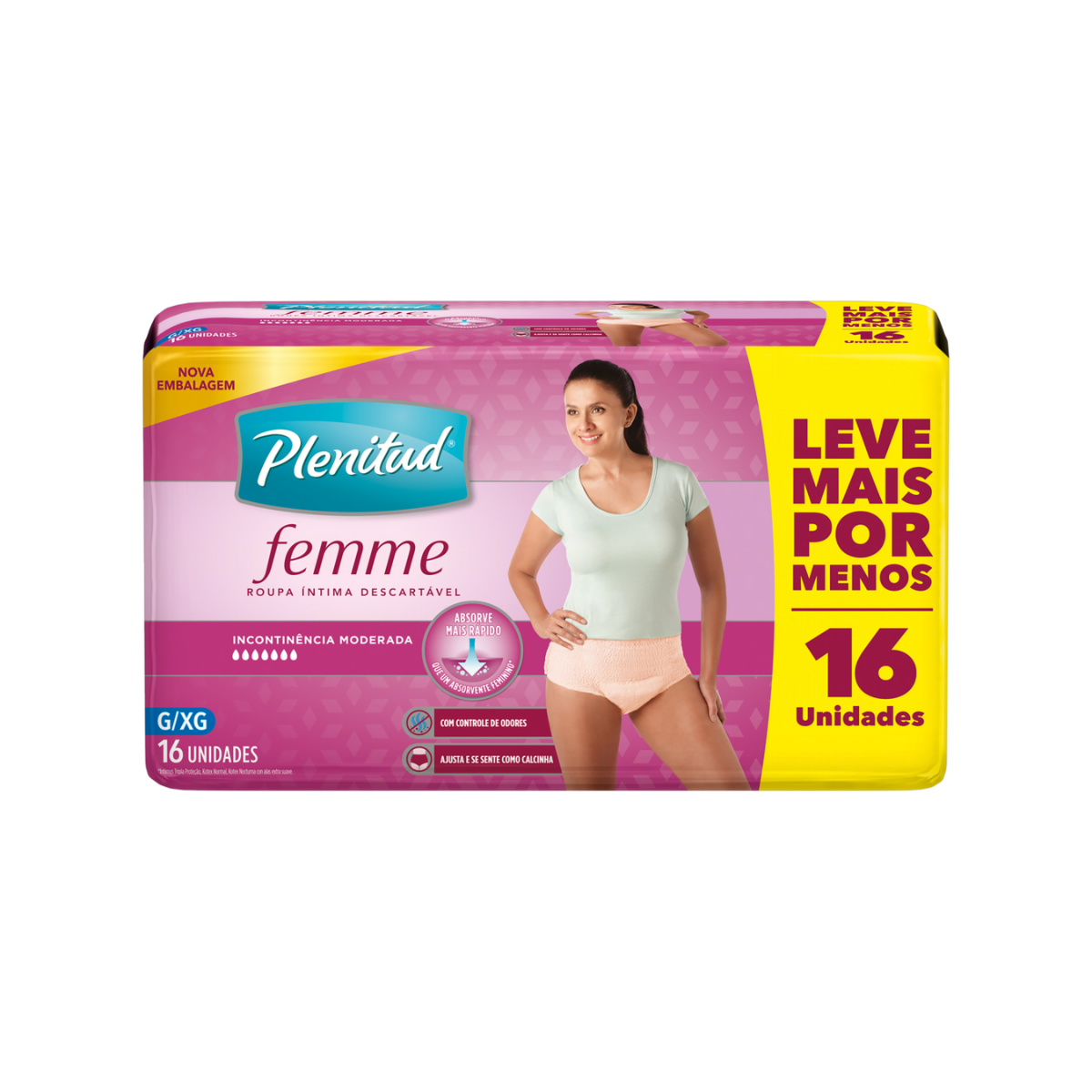 Roupa Íntima Plenitud Active Mulher G/XG, leve 16 pague 15