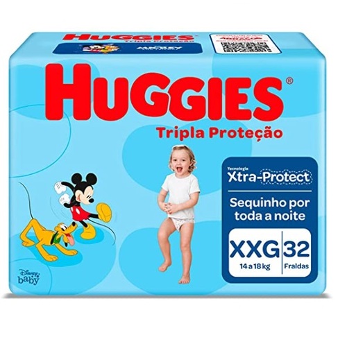 Fralda Huggies Turma da Monica Tripla Protecao XXG 32 unidades