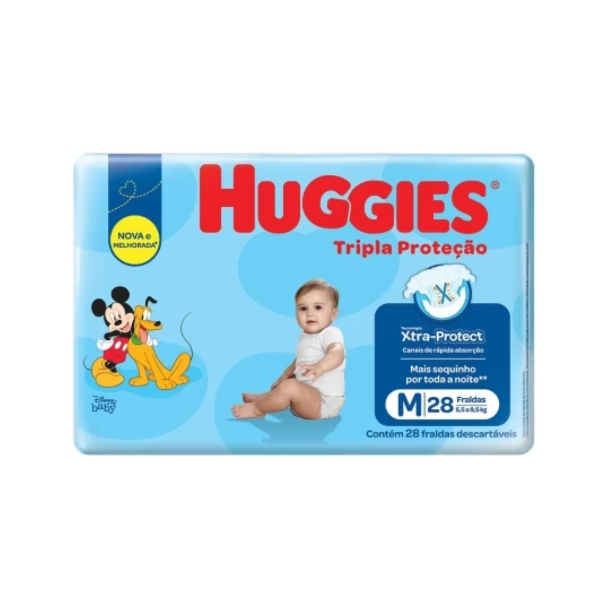 Fralda Huggies Tripla Proteção Jumbo Tamanho M  28 Unidades