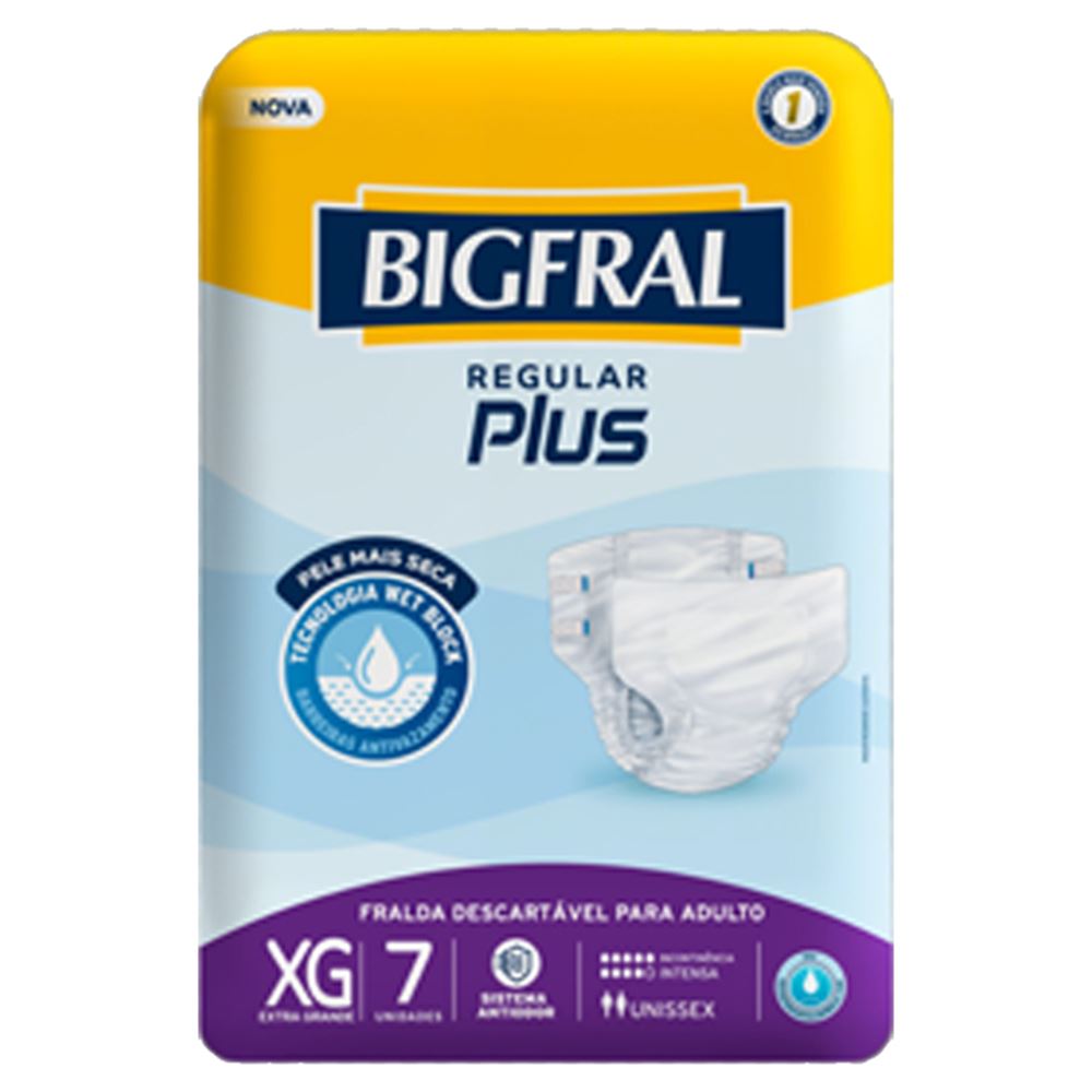 Fralda Descartavel Bigfral Adulto Regular Plus XG 7 unidades