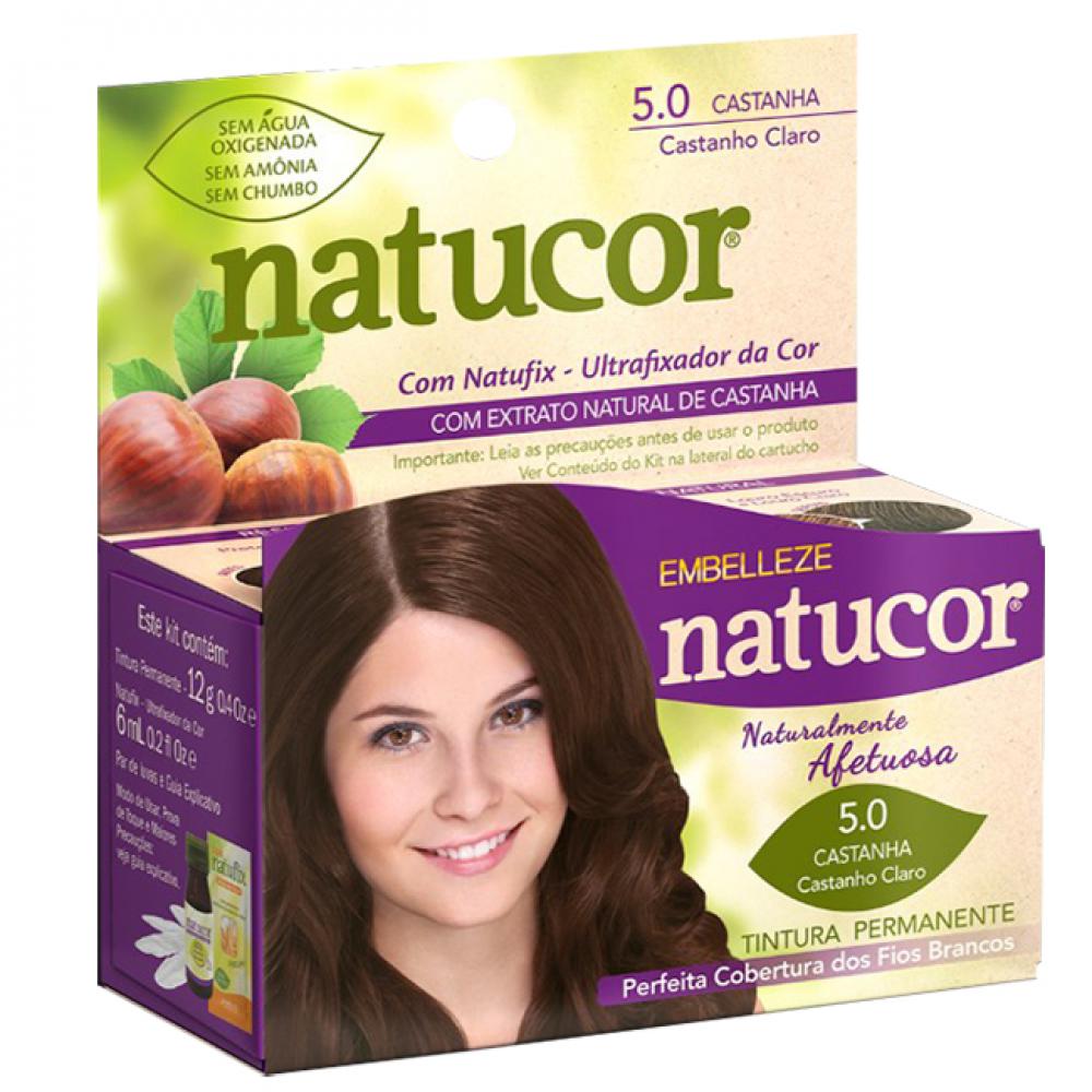 Tinta de Cabelo Natucor Naturalmente Afetuosa Castanha Castanho Claro 5.0