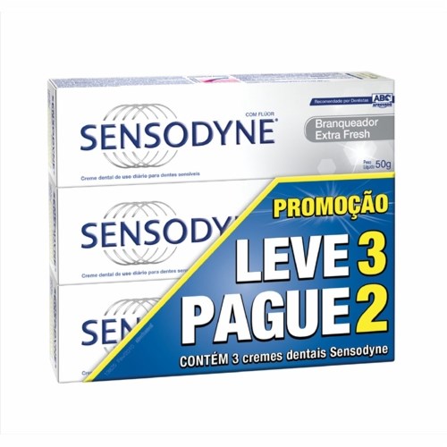 Creme Dental Sensodyne Leve 3un Pague 2un Branqueador 50g