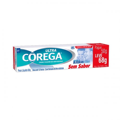 CREME FIXADOR DE DENTADURA ULTRA COREGA SEM SABOR COM 68G