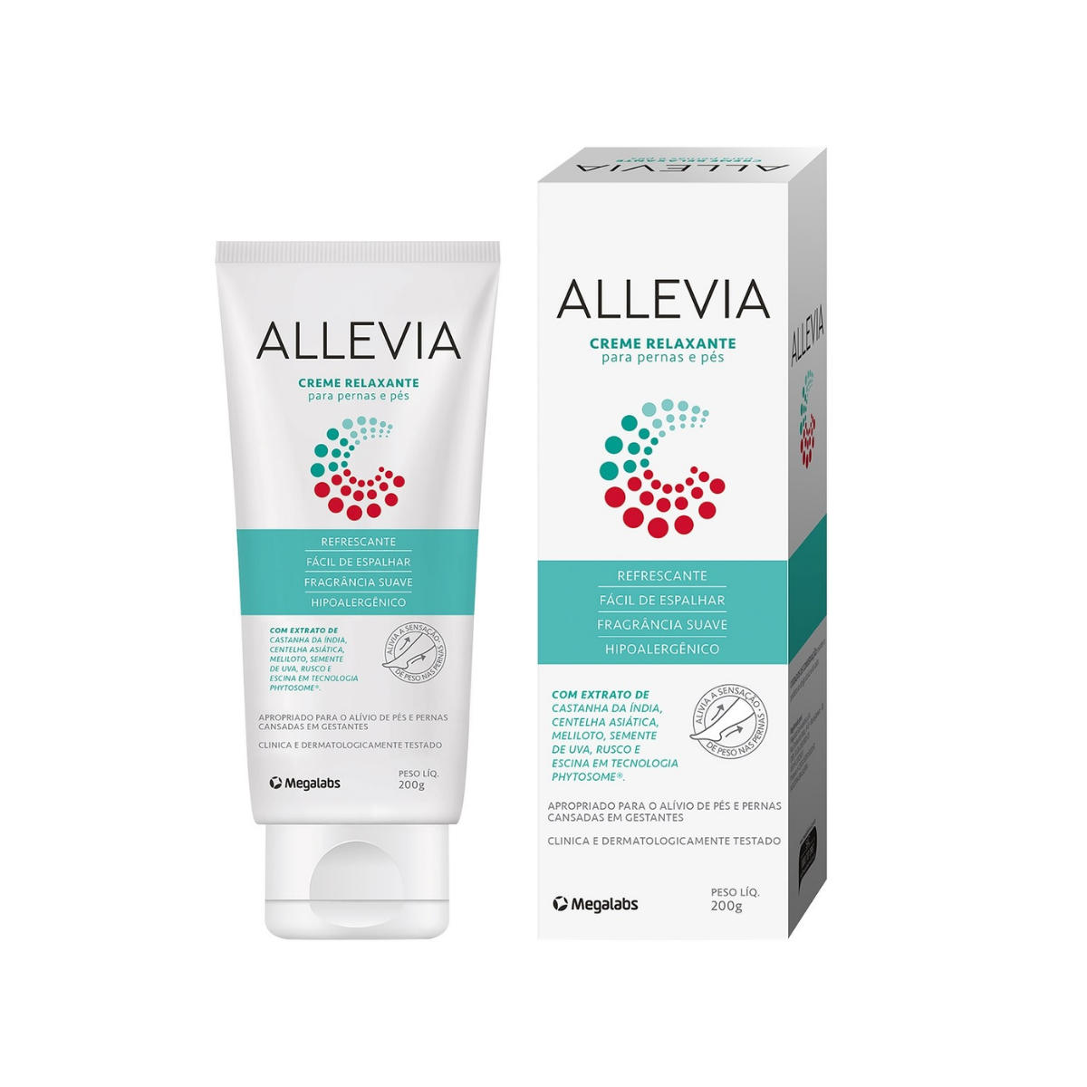 Creme Relaxante Para Pernas e Pés Allevia 200g