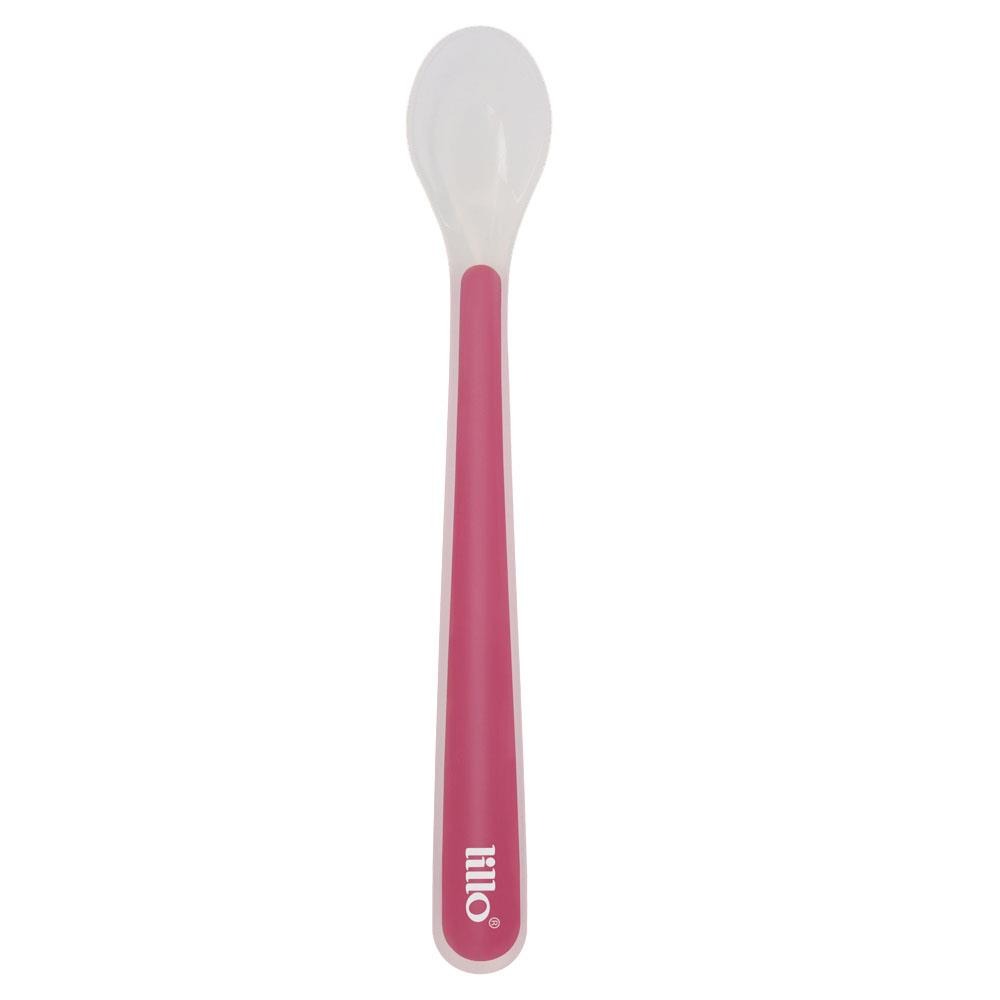 Colher de Silicone Lillo com Cabo Longo Rosa