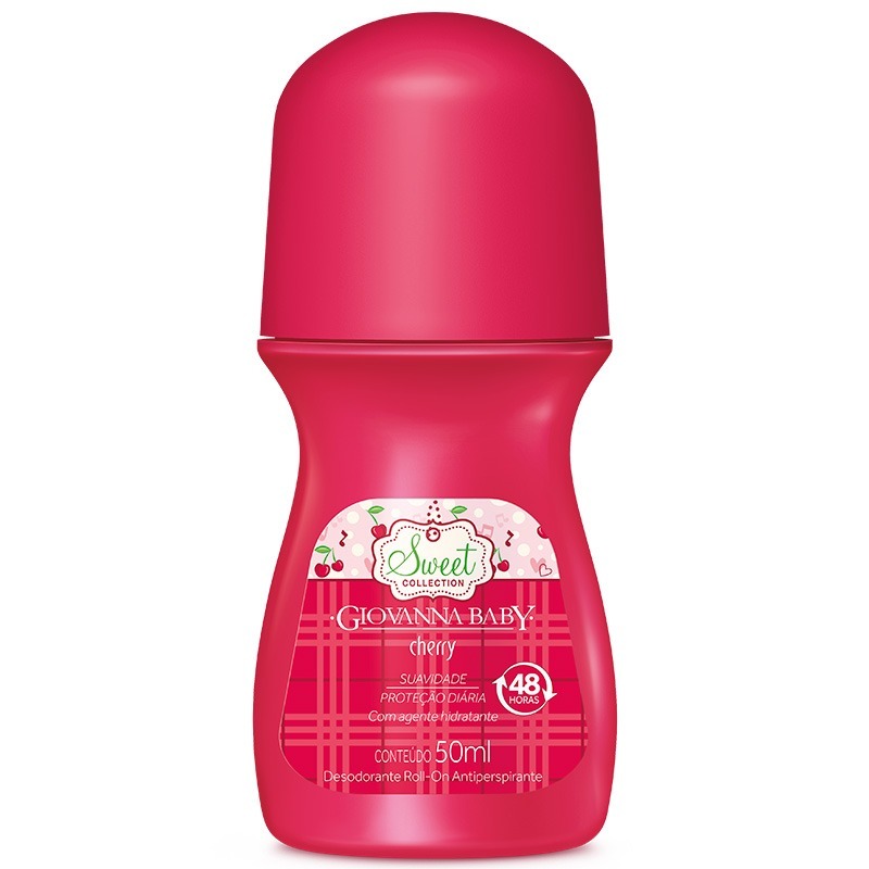 Desodorante Antitranspirante Roll-On Cherry Feminino 24h Giovanna Baby 50ml