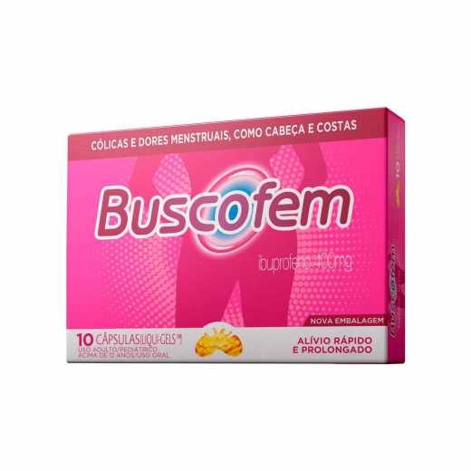 Buscofem 400mg, caixa com 10 capsulas moles