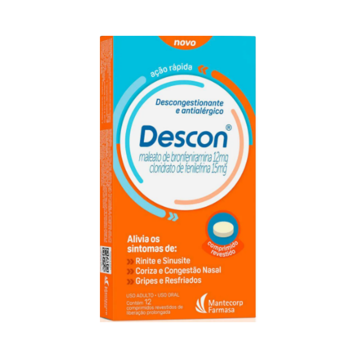 Descon Mantecorp 12mg + 15mg 12 Comprimidos