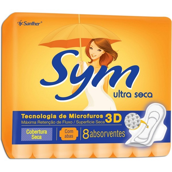 Absorvente Sym Normal Suave Com Abas 8 unidades