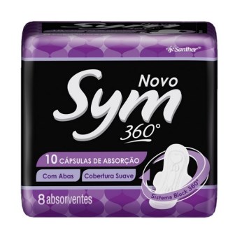 Absorvente Sym Noturno Com Abas Com 8 Unidades