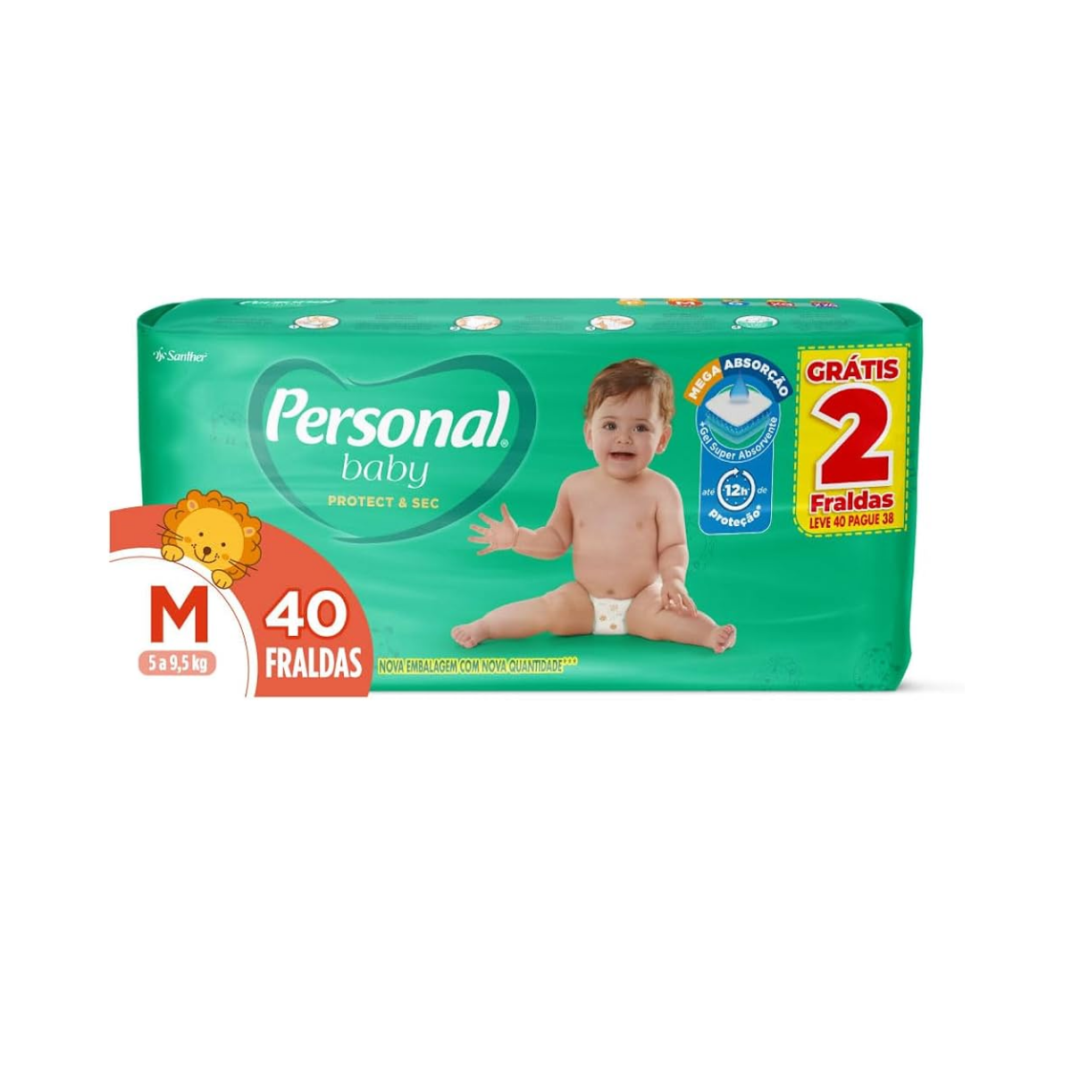 Fralda Personal Baby Protect&Sec M - 40 Unidades