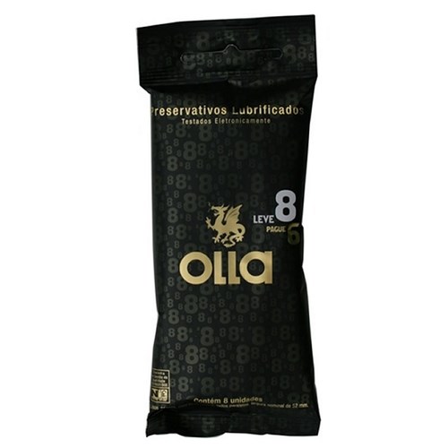 Preservativo Olla Preto Leve 8un Pague 6un