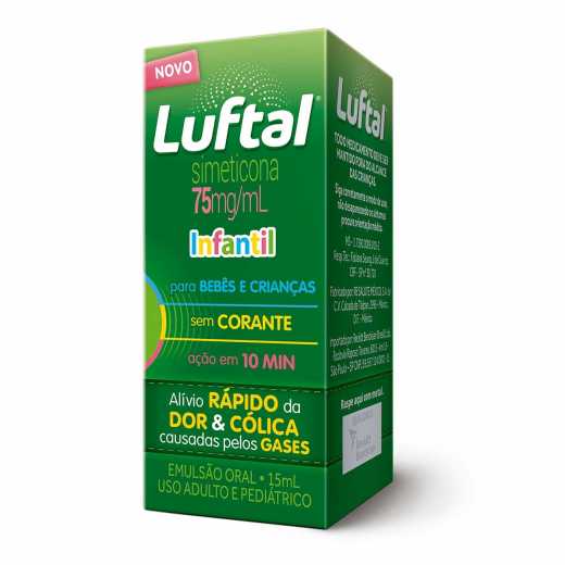 Luftal 75mg/mL, caixa com 1 frasco gotejador com 15mL de emulsao de uso oral